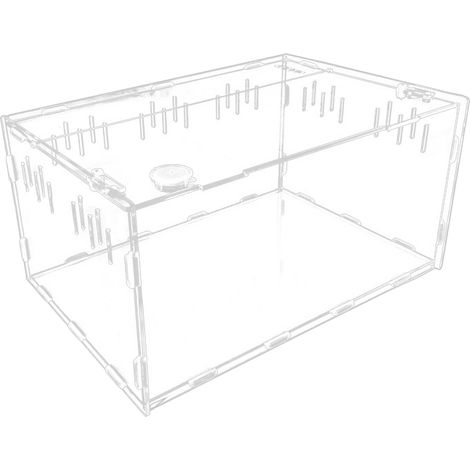 1 terrarium acrylique, dimensions 29 x 19,6 x 15 cm, transparent, couvercle coulissant, ventilation intégrée, pour reptiles et amphibiens (1/5)