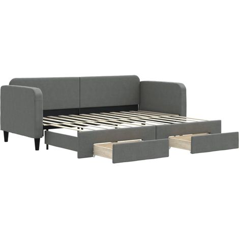 Maison Exclusive - Divano Letto Estraibile Cassetti Grigio Scuro 80x200cm Tessuto