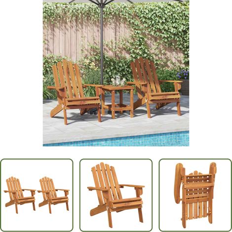 Chaise Adirondack - Chaises Adirondack de jardin lot de 2 Bois massif d'acacia (1/5)
