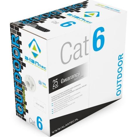 Câble extérieur sec ALANTEC U/UTP cat.6 PE 4x2x23AWG 305m (1/2)