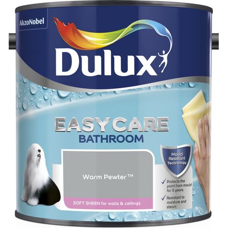 Dulux Easycare Bathroom Soft Sheen Emulsion Paint - 2.5L - Warm Pewter