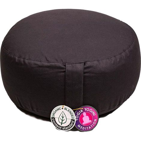 Coussin Noir Méditation coton BIO (1/2)