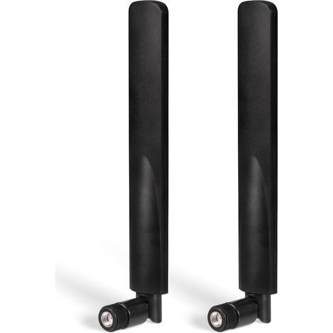 Antenne WiFi 2,4GHz 5,8GHz RPSMA Mâle Antennes WLAN Double Bande 6dBi pour Routeur WiFi Carte Réseau sans Fil Adaptateur USB Caméra IP Sécurité Moniteur de Vidéosurveillance(2 pièces) (1/5)