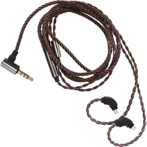 Câble de remplacement pour casque avec microphone, compatible avec les connecteurs à 2 broches de 0,78 mm (Weston, 1964, UE3X, UE18, W4R). (1/5)