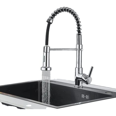 Robinet de cuisine, pulvérisateur escamotable, monté sur plan de travail, chrome C (1/2)
