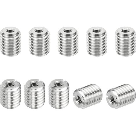 Filetage Adaptateurs Manchon Réduction Écrou Insert Fileté, 10 pcs M101.5 Mâle à M40.7 Femelle Réparation Insérer Écrou Vis Réducteur Conversion Inox Acier Fixation 12mm (1/5)