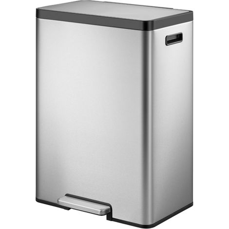 EKO - Poubelle à pédale tri sélectif Ecocasa 2 20+20 litres - Stainless steel Polypropylene  - inox mat