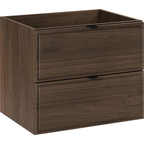 Meuble sous vasque 60cm Salle de Bain à 2 tiroirs - L 60 x P 46 x H 50 cm - Caldera Foncé - Livraison gratuite