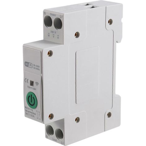 Compteur d'énergie intelligent TUYA WiFi 63A 1P+N avec surveillance du comptage kWh, disjoncteur, relais temporisé, protection contre les surcharges et disjoncteur miniature (MCB). (1/5)