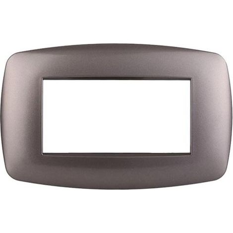 Ettroit Plaque compatible Bticino Livinglight 4 modules slim plastique, couleur titane - LN87408