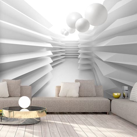 Fotomurale adesivo - White Maze - 343x245 (1/4)