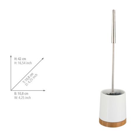 Wenko série Bamboo brosse WC blanc bambou design moderne (1/3)