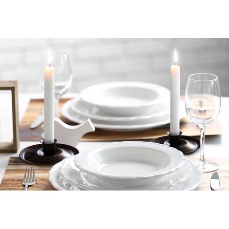 Bougie de table blanche droite 19 cm, lot de 6. (1/3)
