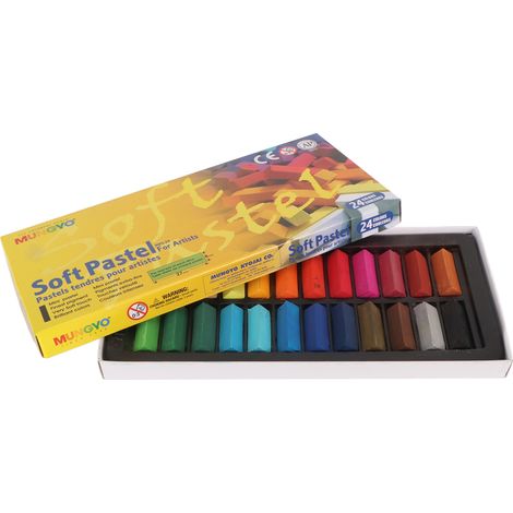 Lot de 24 bâtons de pastel tendres, résistants à la lumière, anti-décoloration, faciles à mélanger, idéal pour dessin et peinture débutant enfant (1/5)
