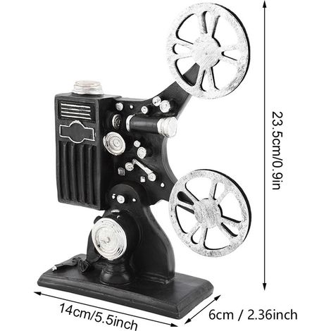 Dekoratives Vintage-Kino-Accessoire aus Kunstharz 23,5-cm-Filmprojektor-Modell Retro-Stil fürs Wohnzimmer (1/5)