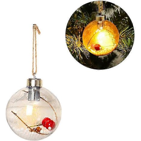 Boules de Noël avec lumière LED à suspendre, décorations pour sapin de Noël et décoration intérieure (1/5)