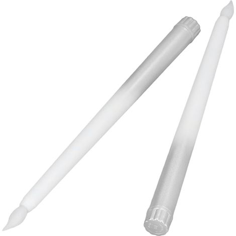Lot de 2 bougies LED coniques sans flamme, alimentées par piles, pour fêtes, mariages, anniversaires, demi-douche argentée (1/5)