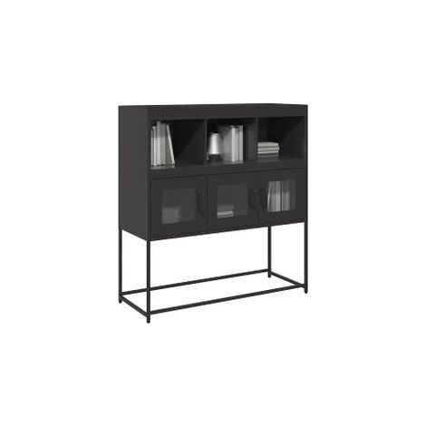 Buffet noir 100,5x39x107 acier laminé à froid (1/5)