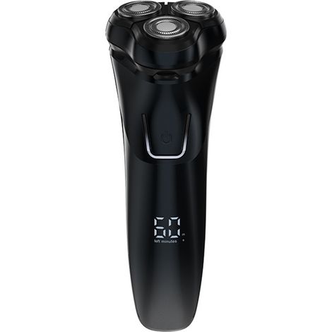 Rasoir sans fil pour homme, 3 têtes rotatives, rasoir électrique avec indicateur de charge LED, rechargeable, étanche, tondeuse à barbe, rasage sur peau sèche ou humide. (1/4)