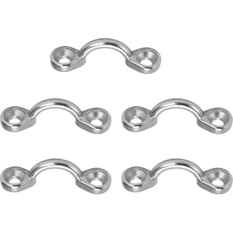 Lot de 5 sangles à boucle de pont en acier inoxydable 316, œillet de fixation, ancrage pour kayak, canoë, gréement marin, 5 mm (1/5)