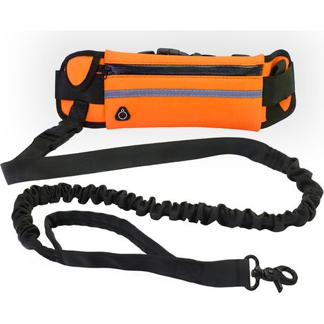 Orangefarbene Sportleine für Hunde, Sportgürtel, reflektierende Rollleine für Spaziergänge im Freien, explosionsgeschützte Hundeleine.