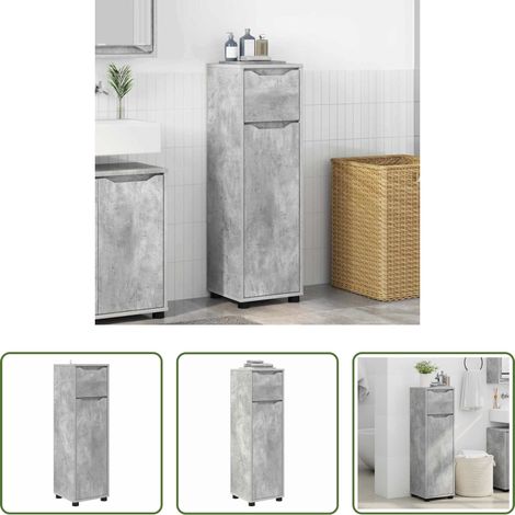Rangement salle de bain - Cabinet de salle de bain Gris béton 30,5 x 30 x 101 cm (1/5)