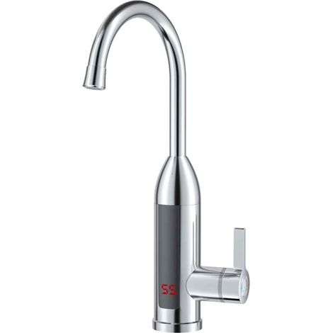 Robinet électrique à chauffage instantané pour la maison, petit bijou de cuisine et de salle de bain, eau chaude et froide, robinet électrique double usage en acier inoxydable (1/5)