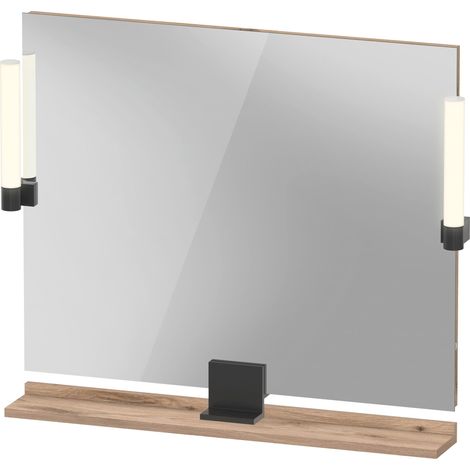 Duravit Sivida miroir, noir diamant mat, 850x36x650mm, éclairage