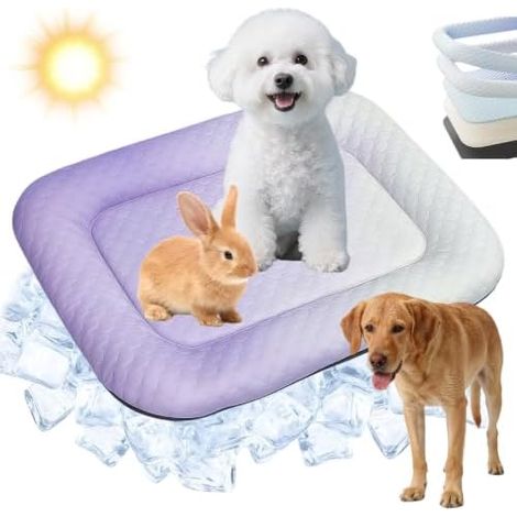 Yagerod Kühle 3D-Kühlmatte für Hunde & Katzen – Kühlmatte Selbstkühlend Katze, Atmungsaktiv, Kühlende Noppen & Waschbar, Ideal für Heiße Tage & zu Hause(Lila,L) (1/5)