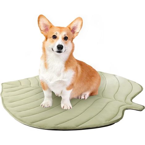 Tapis rafraîchissant pour chien, couverture rafraîchissante réversible en nylon en forme de feuille, coussin doux en polaire pour chiens et chats, utilisable toute l'année (1/5)