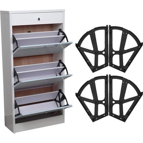 Lntyq 4 Pièces/ensemble Charnière de Tiroir à Chaussures, Cadre Rabattable D'armoire, Raccords de Remplacement, Support Tournant de Meubles pour Cuisine et Salon (1/5)