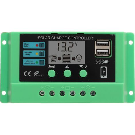 Régulateur d'affichage du Contrôleur de Solaire Vert 12V Lcd 24V pour Support d'affichage 12V 24V Support Adaptatif pour Support Plaque de Support Contrôleurs d'angle de (1/5)