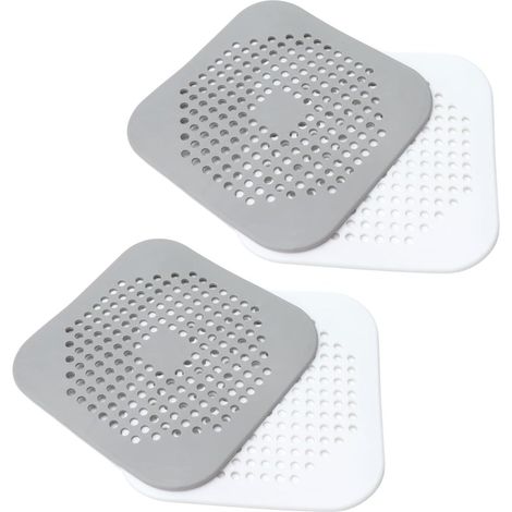 Square TPR Hair Catcher with Suction Cup, Non-Slip Shower Hair Stopper for Bathroom, Bathtub, Kitchen Sink (1/5)
