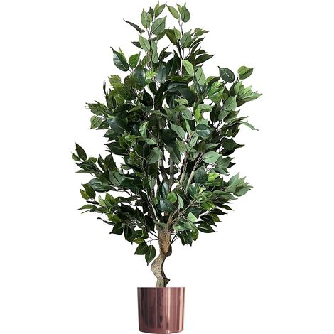 100cm Premium Artificial Ficus Twist Tree Copper Planter (1/5)