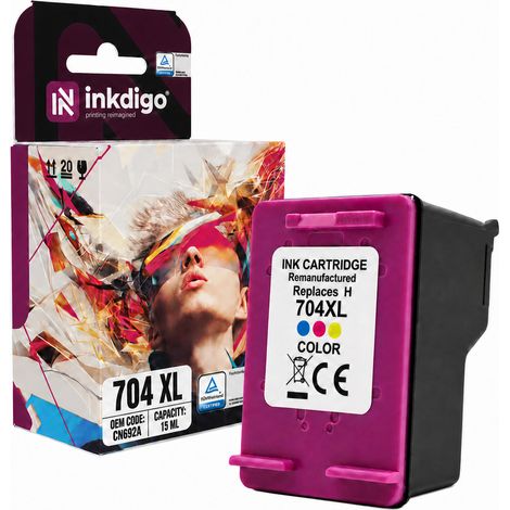 Inchiostro Inkdigo 704 XL compatibile con HP DeskJet InkAdvantage2010, certificato TÜV. (1/5)