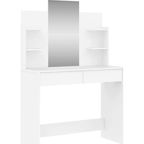 Maison Exclusive - Tocador con espejo blanco 96x39x142 cm