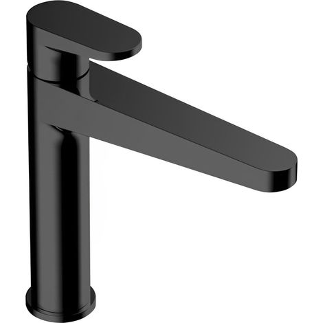 RAK Ischia Matt Black Mid Height Basin Mixer Tap - RAKISH3016B (1/2)