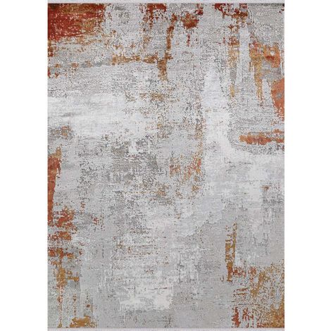 FOG - Tapis doux moderne en viscose gris terra 120x180 (1/5)