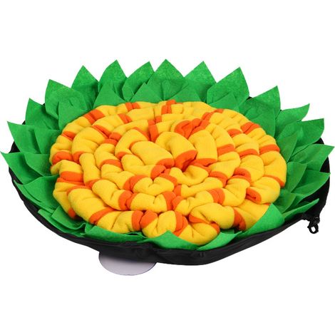 Sunshine smile Tapis de fouille Chien,Tapis Snuffle Chien pour entrainer Le Sens de l'odeur,Snuffle Mat Chien,Tapis d'entraînement interactif pour Chien,Couverture de Nez pour Chien 49.549.5cm Jaune
