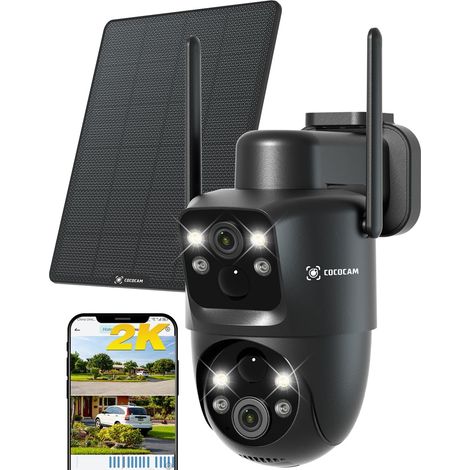 2K Camera Surveillance WiFi Exterieure sans Fil, Double IA Humaine Détection (1/5)