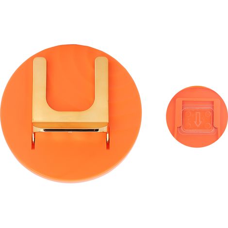 Wandmontierter, selbstklebender und faltbarer Haartrocknerhalter, Haartrockner-Organizer fürs Badezimmer, Orange (1/5)