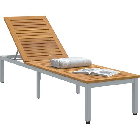 Maison Exclusive - Lettino prendisole Grigio 200 x 55 x 35 cm (1/4)