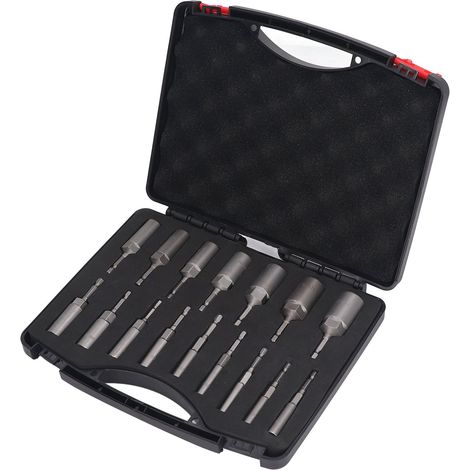 Lot de 16 douilles profondes à queue hexagonale en acier au chrome vanadium pour clé à chocs, visseuse et perceuse électrique (1/5)