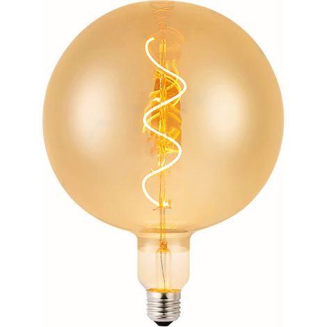 Ampoule LED à Filament Spiralé E27 G125 4W Ambre - Ledme - LM8574 (1/2)
