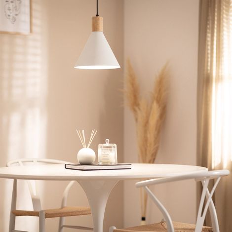 Suspension Aluminium et Bois Arbat Blanc (1/5)