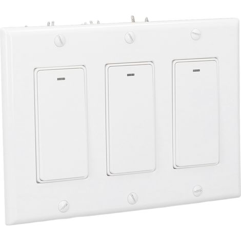 Intelligenter WLAN-Wandschalter mit Fernbedienung, Sprachsteuerung, einpolig, 3-fach, AC 100–240 V (1/5)