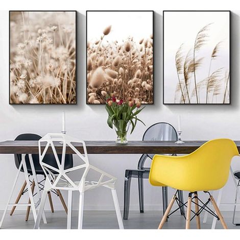 Lot de 3 posters muraux modernes, paysage naturel et queue de chat, poster botanique abstrait, décoration bohème, sans cadre, 30 x 40 cm, poster 10