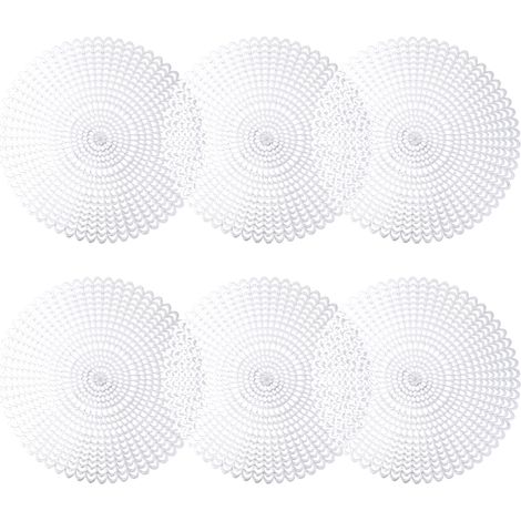 4 set de table rond en plastique et métal ajouré, lavable, antidérapant, or, pour repas, fêtes et mariages (1/5)
