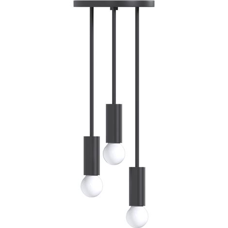 Lampada da soffitto - Lampada a sospensione - 3 bracci - Troy Nero