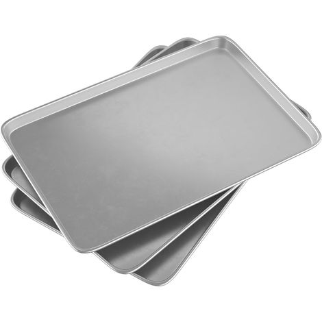 3PCS Plaque de Cuisson en Acier Inoxydable 60 x 40 x 3 cm Grande Capacité,Antiadhésives Rectangulaires Bac Cuisson Résistance aux Hautes Températures pour Boulangerie,Hôtel,Restaurant (1/5)